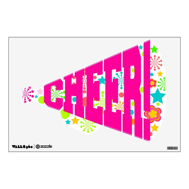 Colorful "Cheer!" Megaphone Wall Decal (Front)