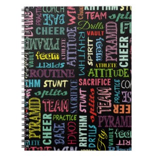 Colorful Cheer Terms On The Chalkboard Notebook
