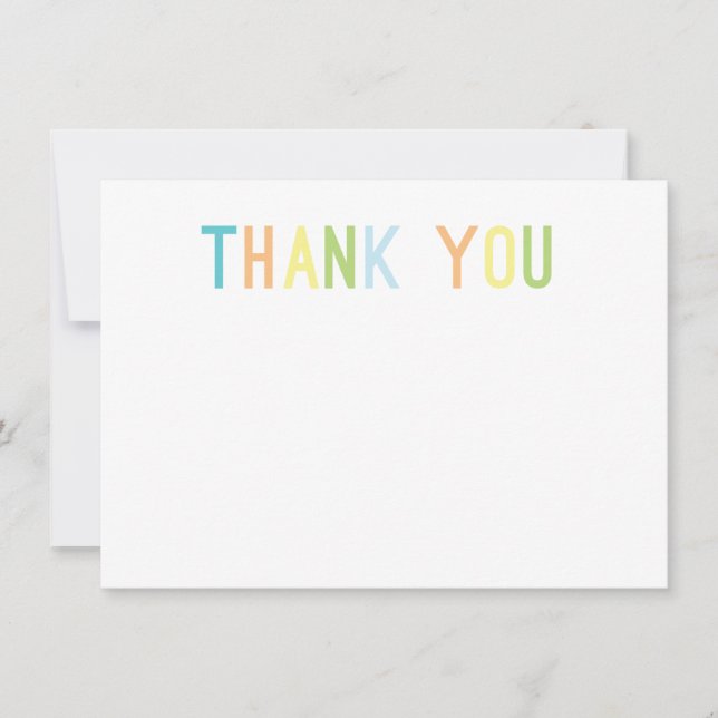 Colorful Cheer Thank You Flat Cards (Front)