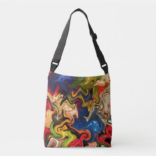 colorful cheerful colorful  pattern textile crossbody bag