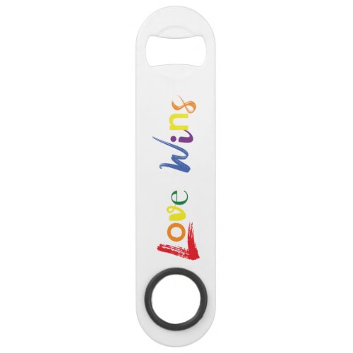 Colorful cheerful creative design of Love Wins Bar Key