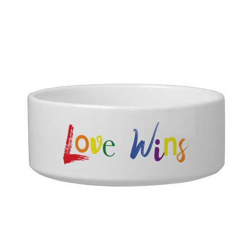Colorful cheerful creative design of Love Wins Bowl
