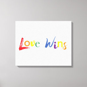 Colorful, cheerful, creative design of Love Wins Canvas Print