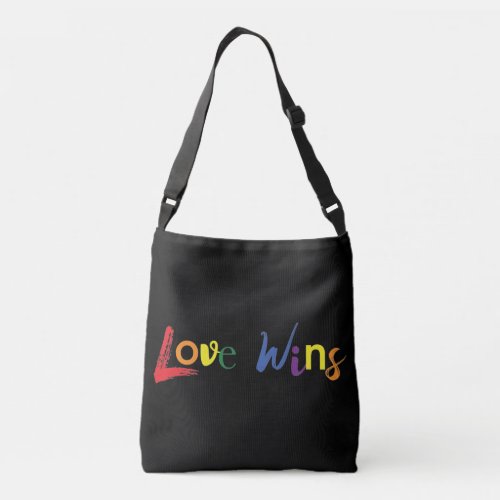 Colorful cheerful creative design of Love Wins Crossbody Bag