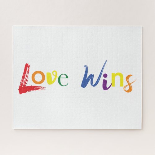 Colorful cheerful creative design of Love Wins Jigsaw Puzzle