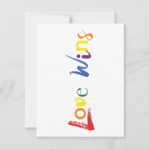 Colorful, cheerful, creative design of Love Wins Note Card