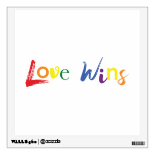 Colorful, cheerful, creative design of Love Wins Wall Decal
