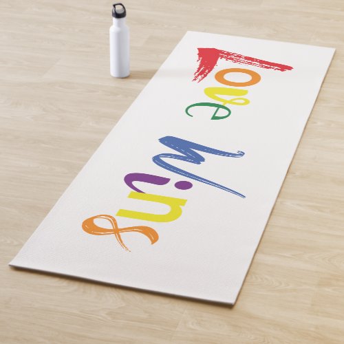 Colorful cheerful creative design of Love Wins Yoga Mat