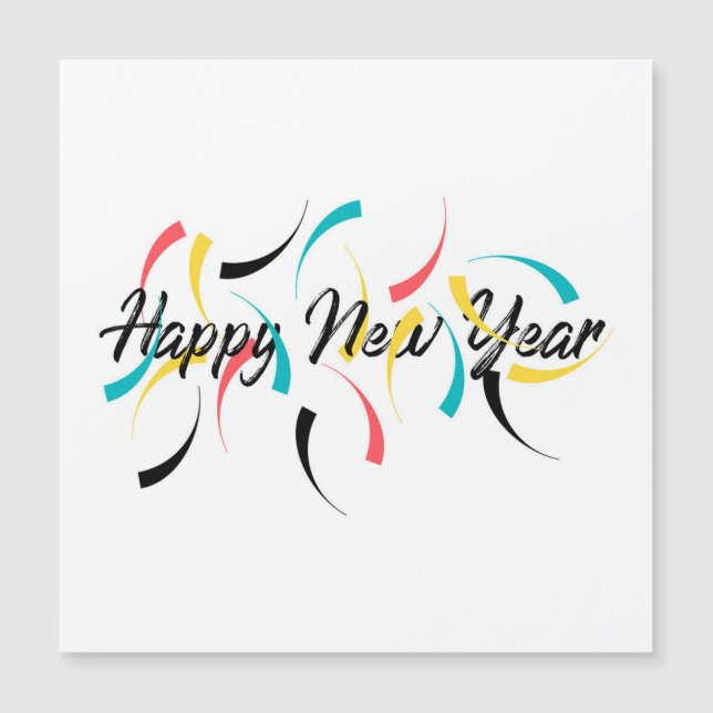 Colorful, cheerful design of "Happy New Year" (Front)