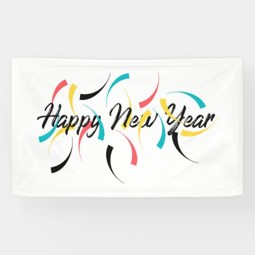 Colorful cheerful design of Happy New Year Banner