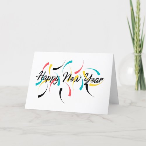 Colorful cheerful design of Happy New Year Holiday Card