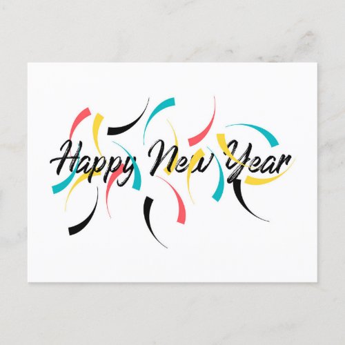 Colorful cheerful design of Happy New Year Holiday Postcard