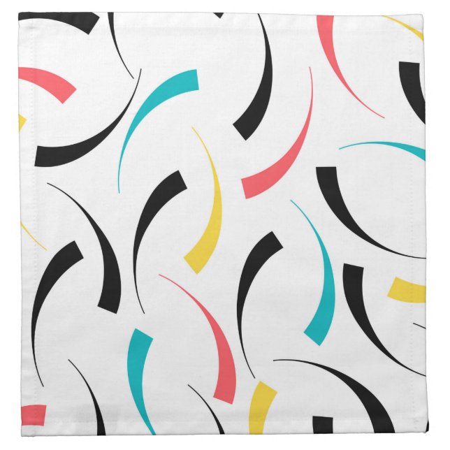 Colorful, cheerful, modern, trendy urban graphic cloth napkin (Front)