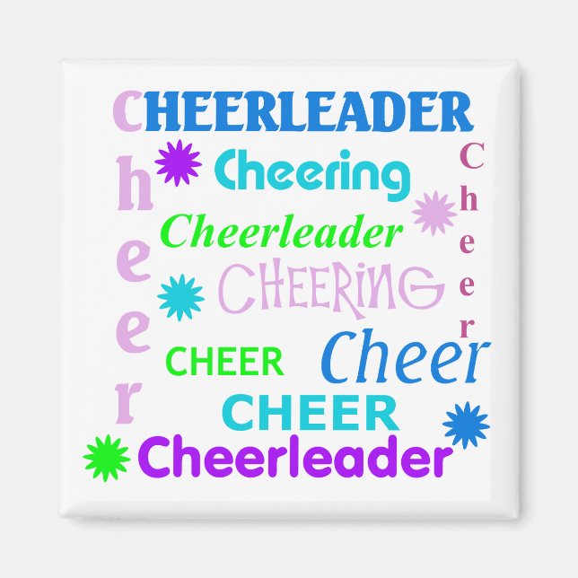 Colorful Cheerleader Magnet (Front)