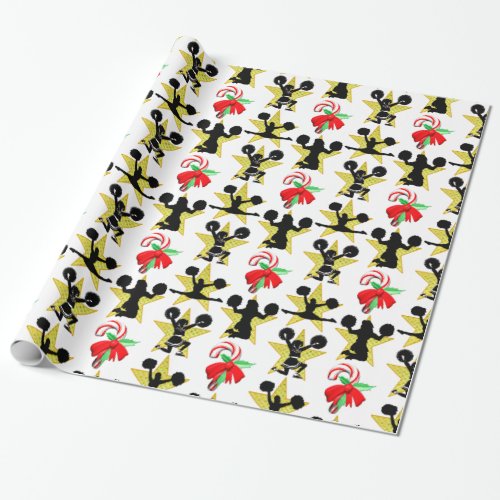 COLORFUL CHEERLEADING CHRISTMAS DESIGN WRAPPING PAPER