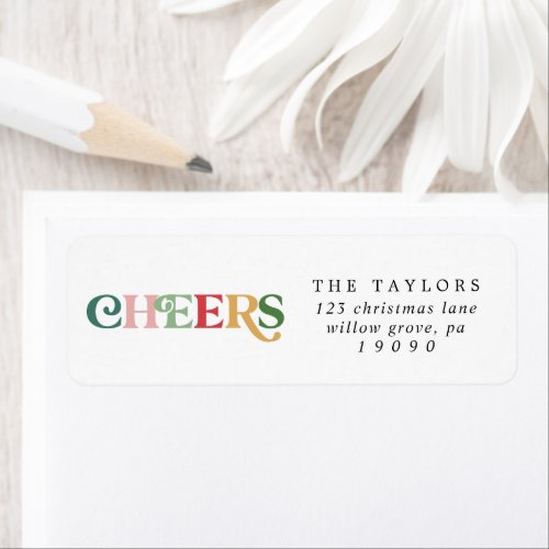 Colorful Cheers New Years Return Address Label