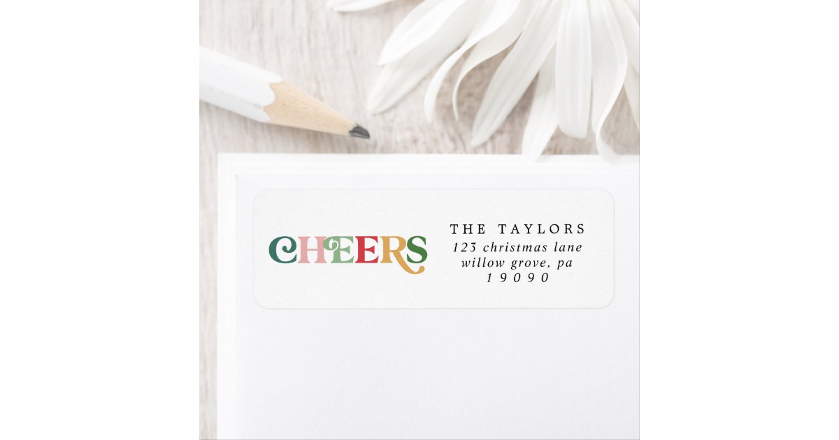 Colorful Cheers New Years Return Address Label | Zazzle.com