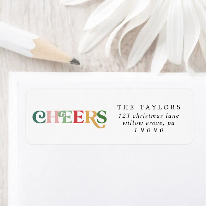 Colorful Cheers New Years Return Address Label | Zazzle.com