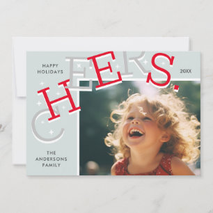 COLORFUL CHEERS! Simple Holiday Photo Christmas Card