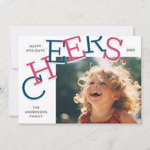 COLORFUL CHEERS! Simple Holiday Photo Christmas Card