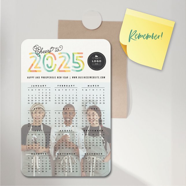 Colorful Cheers to 2025 Calendar New Year Photo Magnet (Colorful Cheers to 2025 Calendar New Year Photo Magnet @ fat_fa_tin)