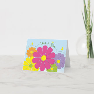 Colorful Cheery Flowers Any Occasion Thank You Card