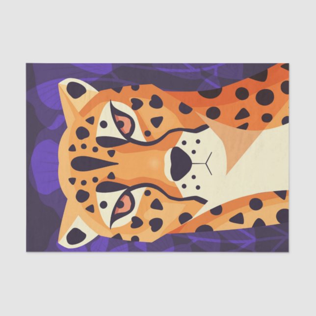 Colorful Cheetah Animal Decoupage Paper (Front)