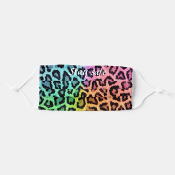 Colorful Cheetah Animal Print Face Mask by Lilleaf at Zazzle