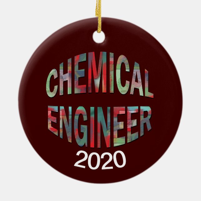 Colorful Chemical Engineer Ceramic Ornament (Back)