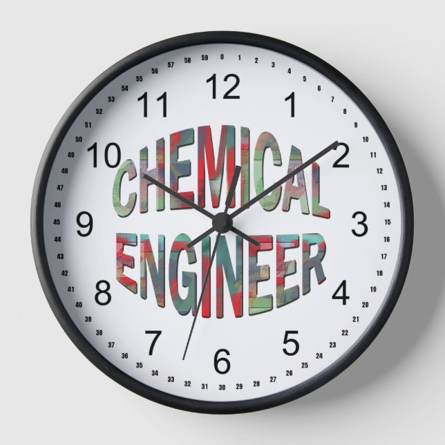 Colorful Chemical Engineer Clock (Front)