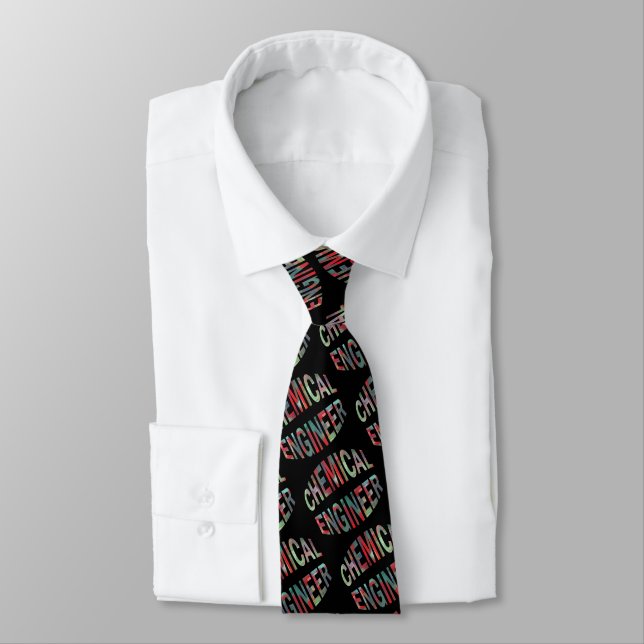 Colorful Chemical Engineer Neck Tie (Tied)
