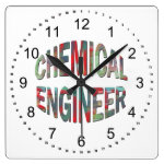 Colorful Chemical Engineer Square Wall Clock