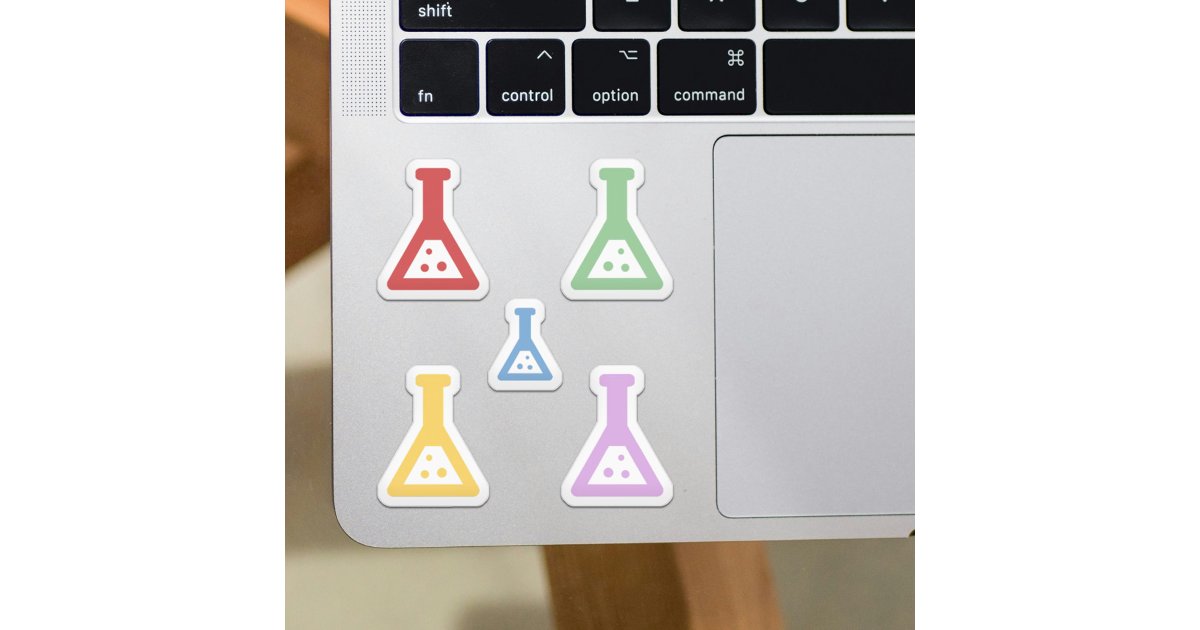Colorful Chemistry Beakers Stickers Set | Zazzle