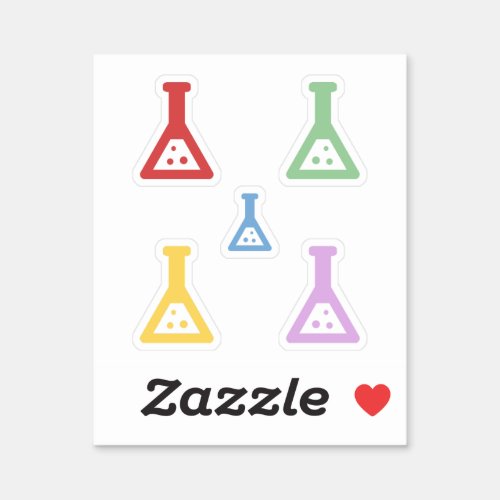 Colorful Chemistry Beakers Stickers Set