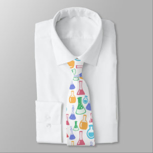 Colorful Chemistry Flasks Pattern Neck Tie
