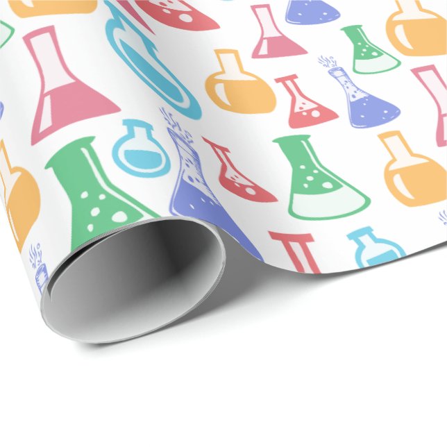 Colorful Chemistry Flasks Pattern Wrapping Paper (Roll Corner)