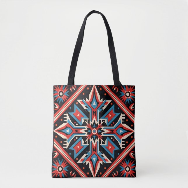 Colorful Cherokee Indian tribal pattern Tote Bag (Front)