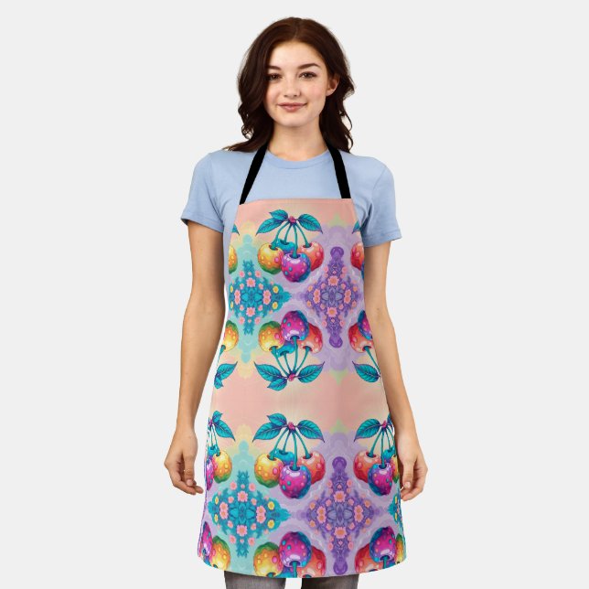 Colorful cherries apron (Worn)