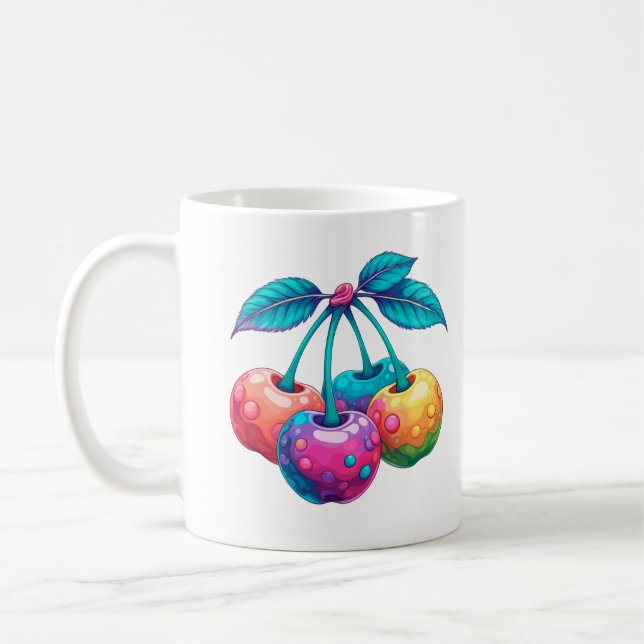 Colorful cherries coffee mug (Left)