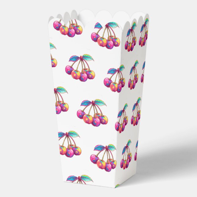 Colorful cherries favor boxes (Back)