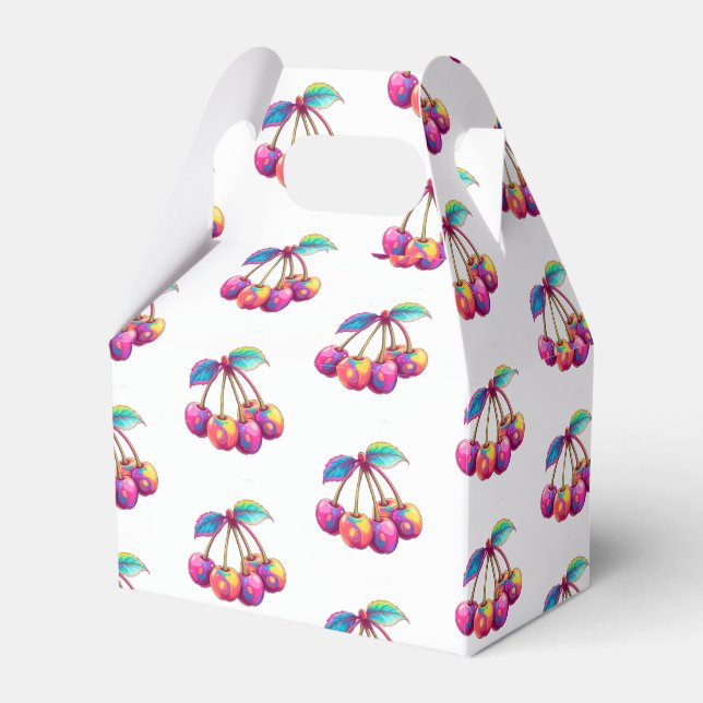 Colorful cherries favor boxes (Front Side)
