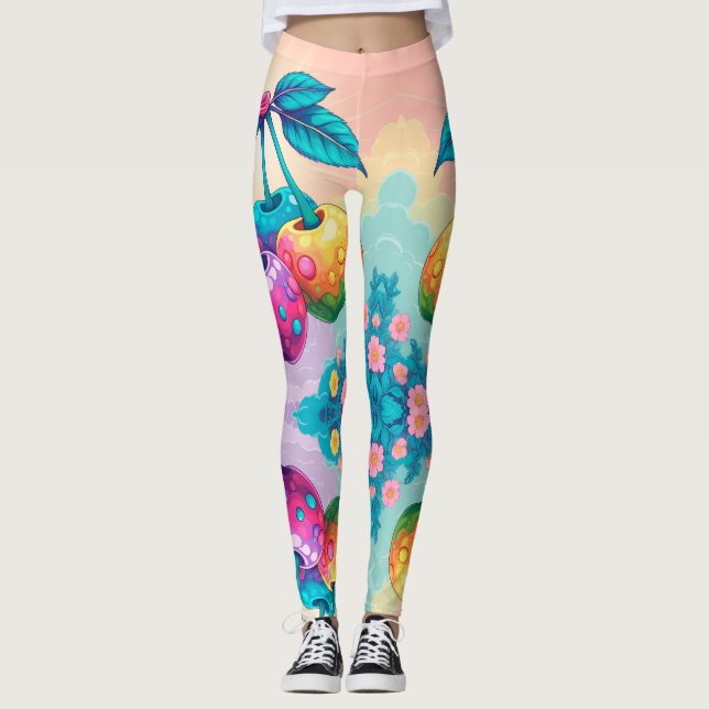 Colorful cherries leggings (Front)