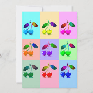 Colorful Cherries - Pop Art Holiday Card
