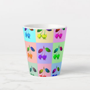 Colorful Cherries - Pop Art Latte Mug