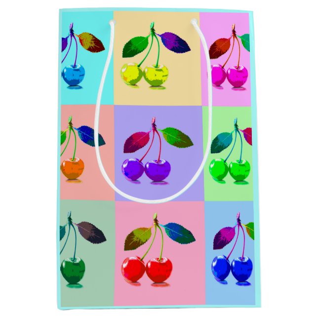 Colorful Cherries - Pop Art    Medium Gift Bag (Front)