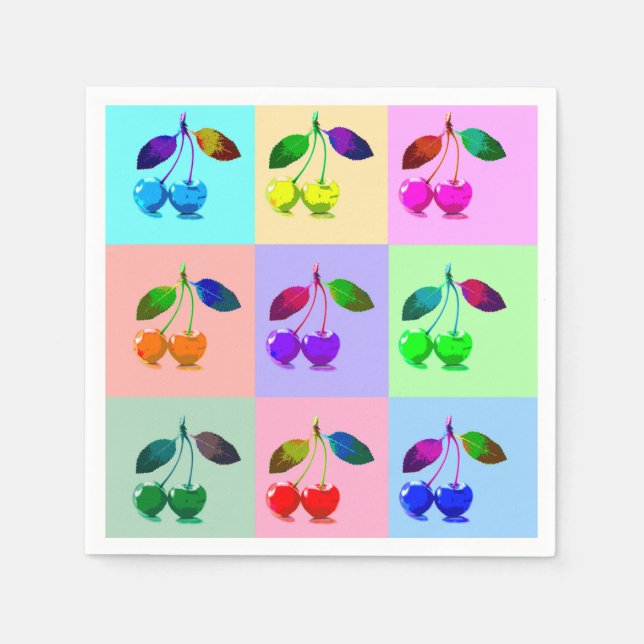 Colorful Cherries - Pop Art    Napkins (Front)