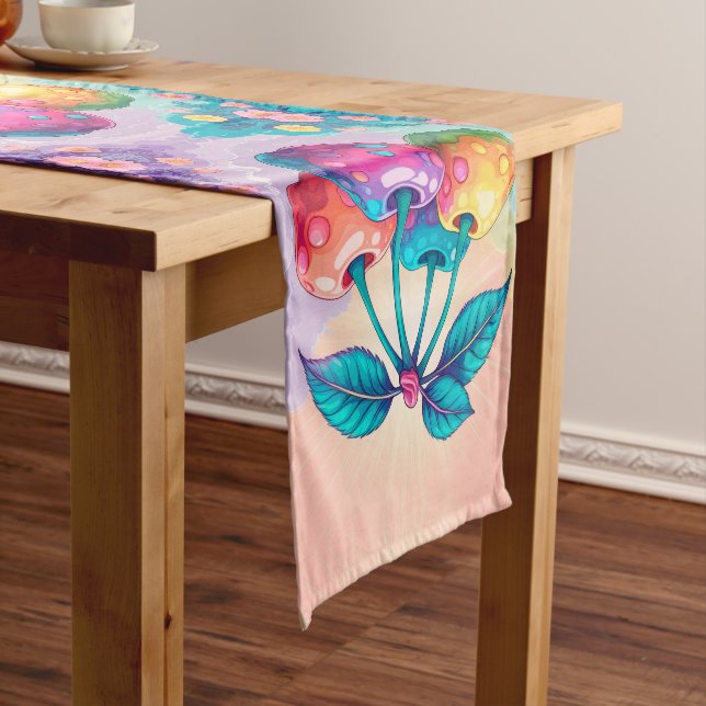 Colorful cherries short table runner (In Situ)
