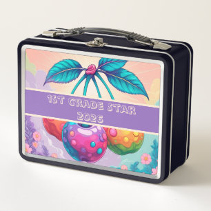 Colorful cherry 1st grade star 2025 metal lunch box