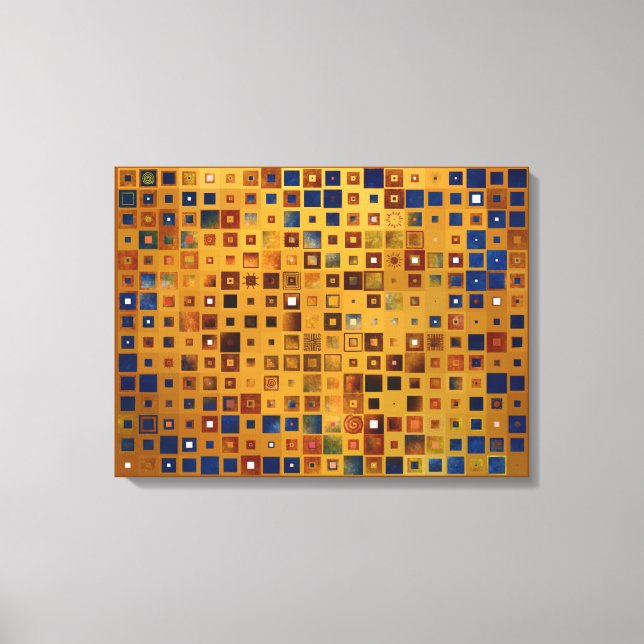 Colorful chess abstract pattern canvas print (Front)