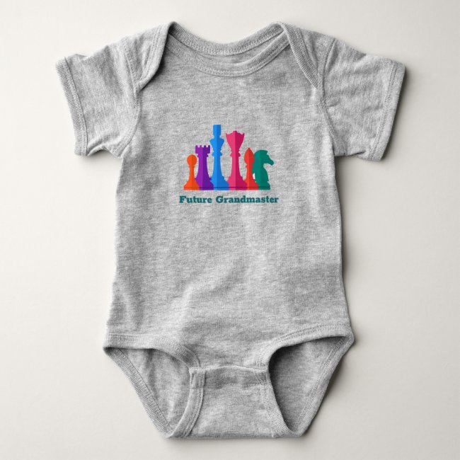 Colorful Chess Pieces Design Baby Bodysuit